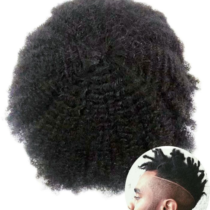 Mens Toupee in Stock Hair System Undetectable 10mm Afro Full French Lace Hairpiece for Black Custom Afro Curly Old Men 12A 28mm