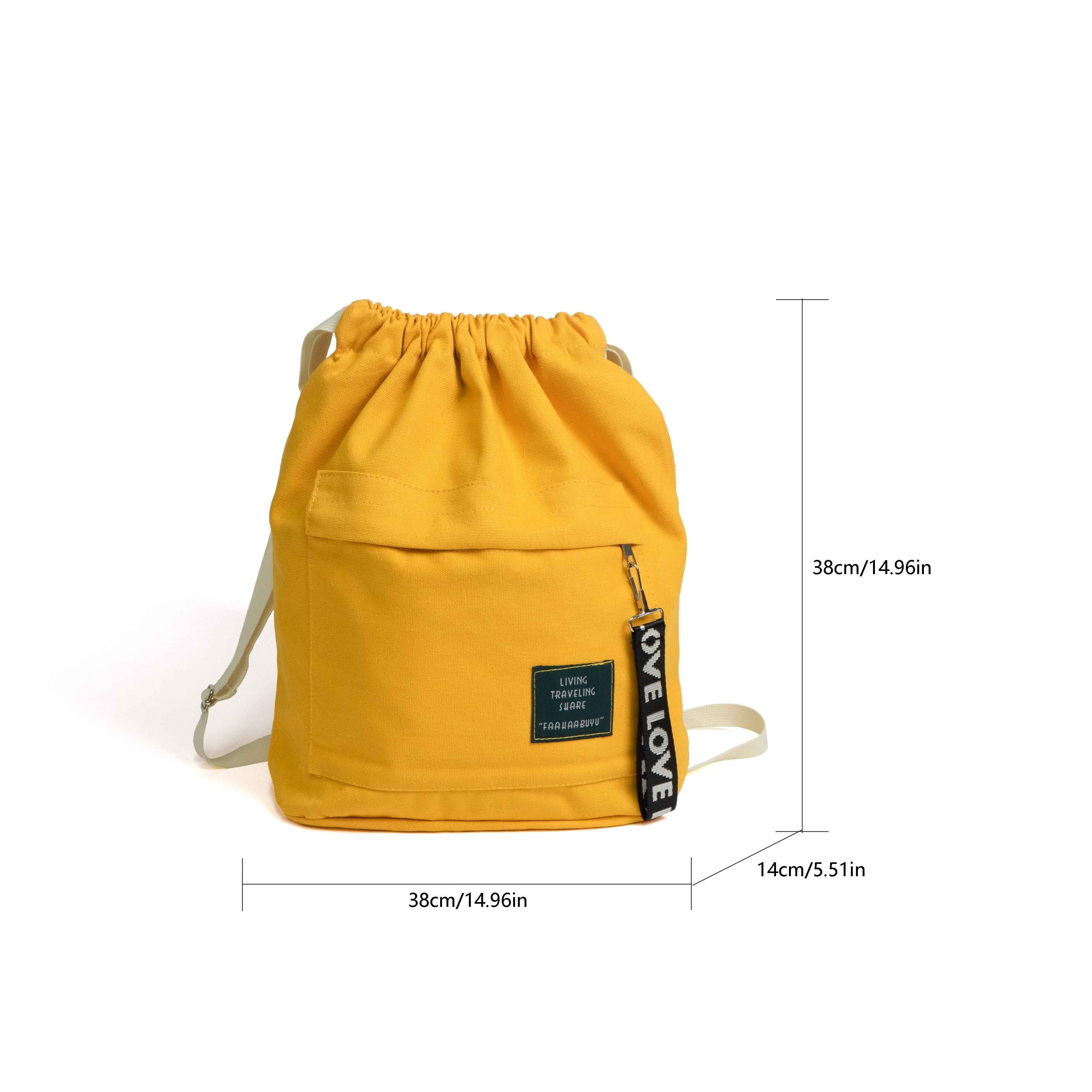 Custom Logo Fashion Ins Large Capacity Cotton Canvas Drawstring Bag Backpack