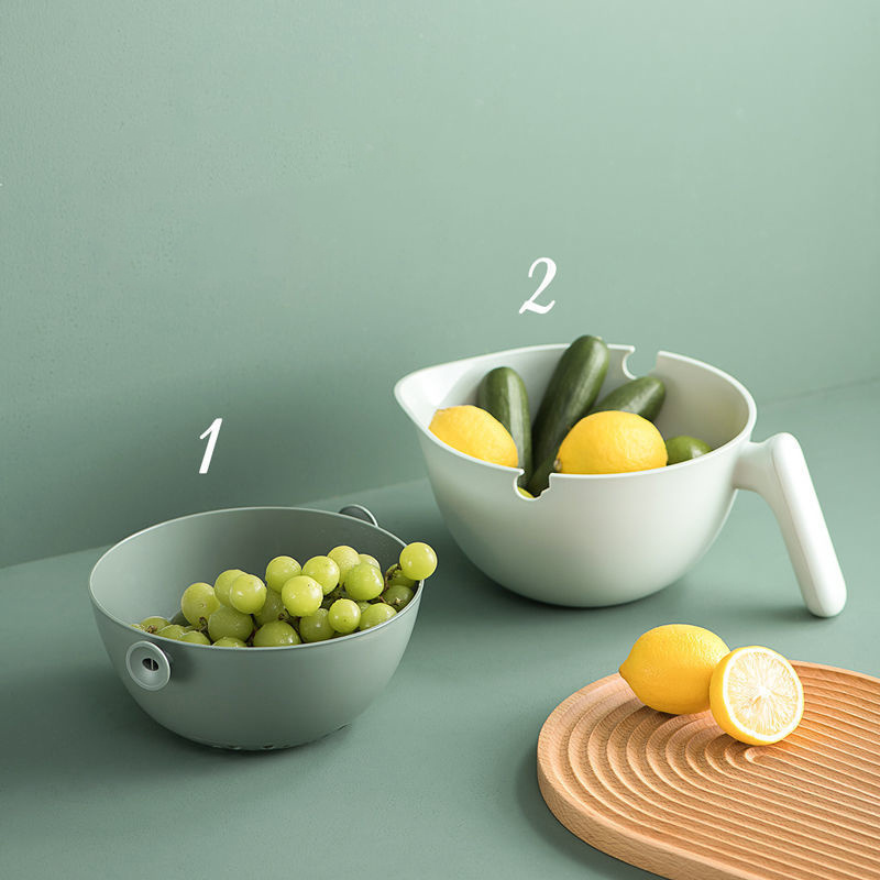 Custom Kitchen Collapsible Colander Vegetable Fruit Washing Bowl Plastic Drain Basket Strainer Bowl with Handle