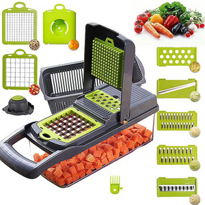 Custom Hot Selling Kitchen Tools 12 In 1 Manual Mandoline Fruit Vegetable Cutter Onion Dicer Veggie Slicer Vegetable Chopper