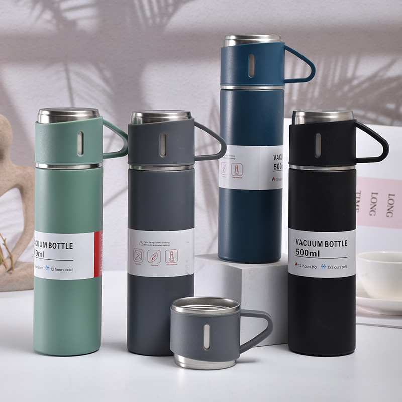 Customized Vacuum Insulated Stainless Steel Vacuum Flask Thermos Mug Gift Set Water Bottle for Corporate Business