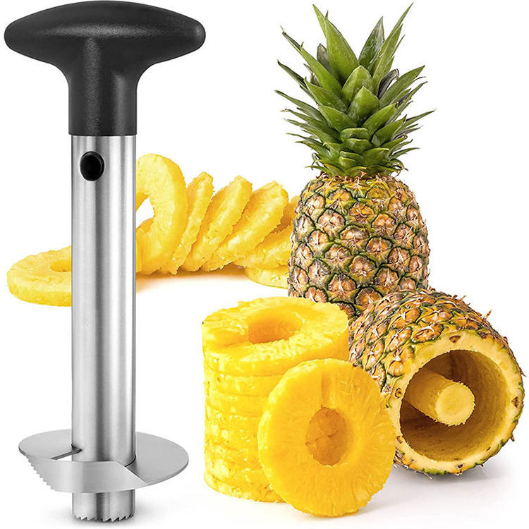 Easy Kitchen Fruit Tool Stainless Steel Pineapple Slicer Cutter Pineapple Corer and Slicer Tool for Easy Core Removal & Slicing