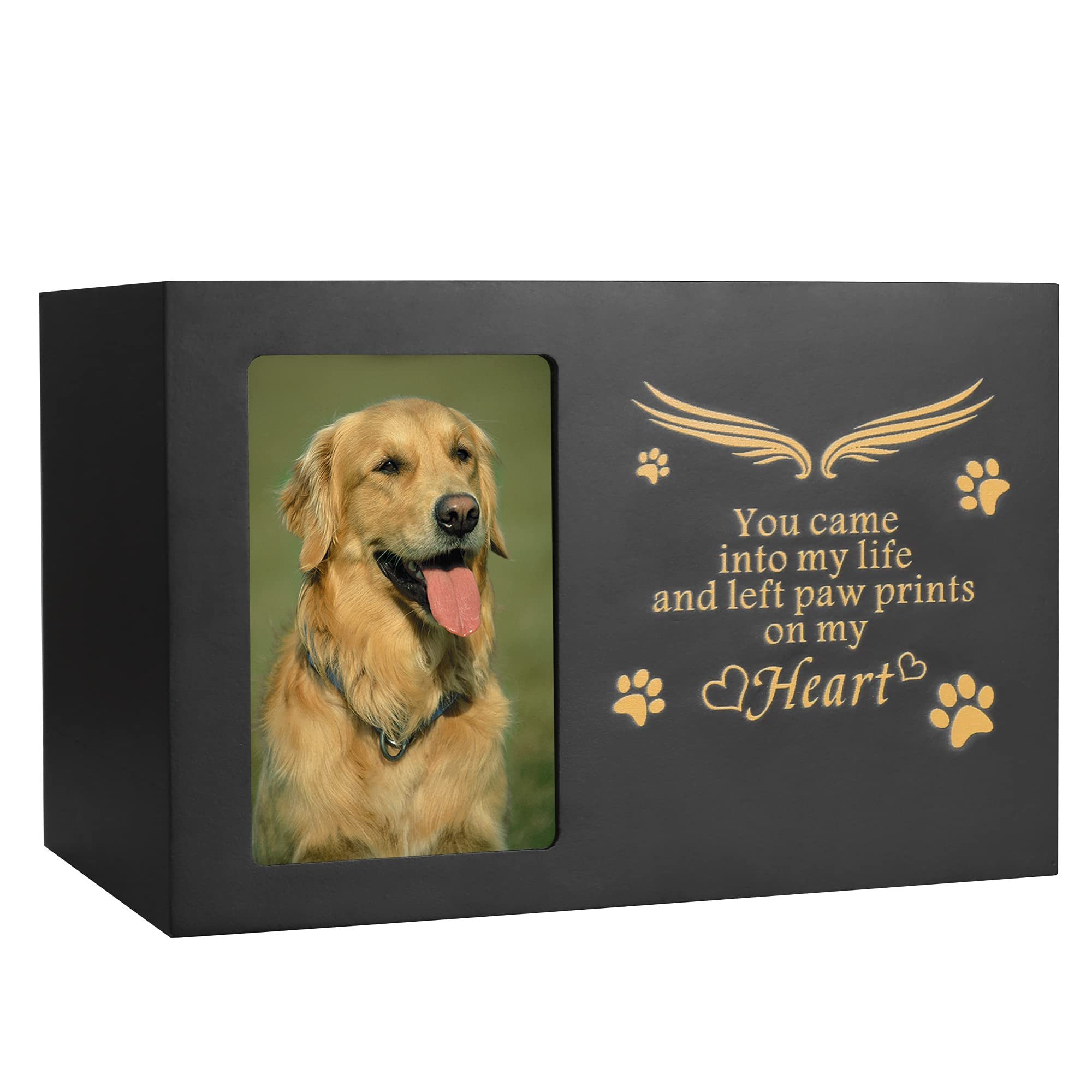 Custom Wood Pet Dog Urns for Dogs Ashes with Photo Frame for Pet Memorial Cat or Dog Cremation Box