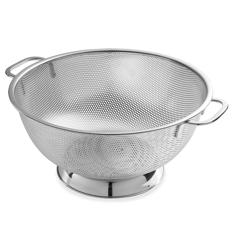 Kitchen Food Strainer Basket Pot Drainer Stainless Steel Colander Bowl Metal Colander for Fruits and Vegetables Sifter