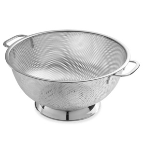 Kitchen Food Strainer Basket Pot Drainer Stainless Steel Colander Bowl Metal Colander for Fruits and Vegetables Sifter