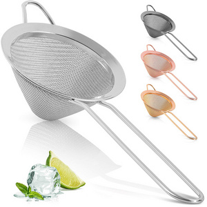 Custom Stainless Steel Cocktail Strainer Fine Mesh Strainer Kitchen Food Tea Strainers for Coffee