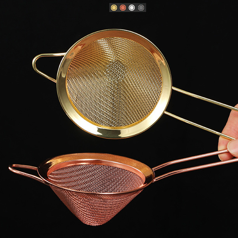 Custom Stainless Steel Cocktail Strainer Fine Mesh Strainer Kitchen Food Tea Strainers for Coffee