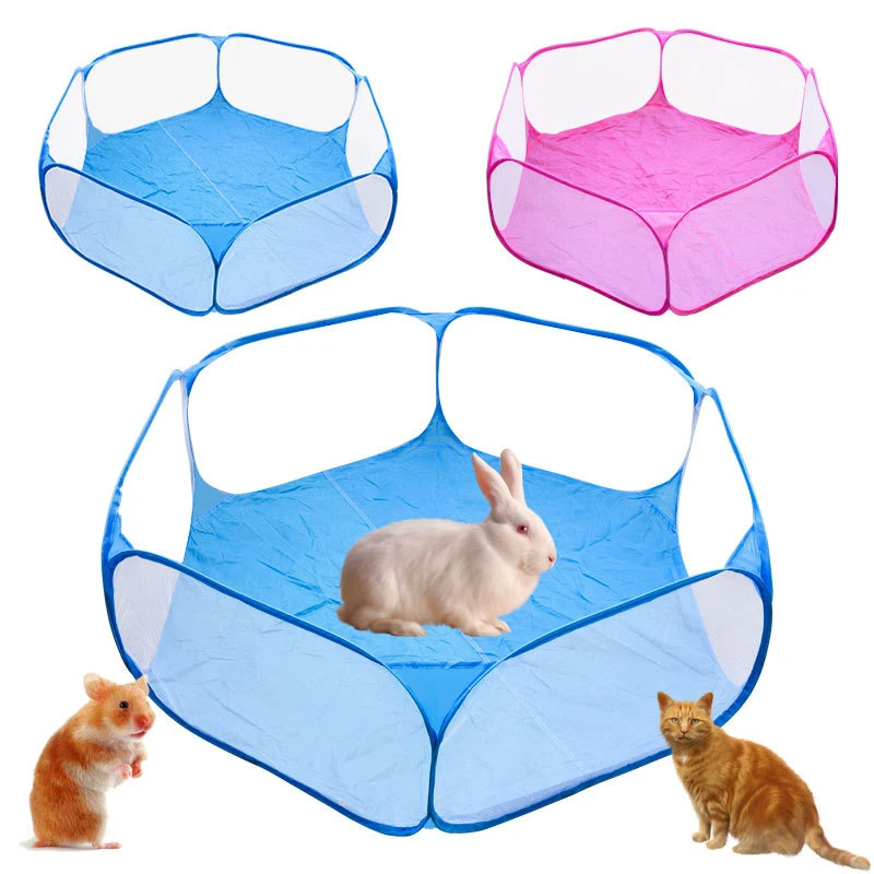 Portable Pet Tent Folding Pet Playpen for Dog Cat Game Playground Fence Hamster Chinchillas Guinea Pigs Small Animal Playpen