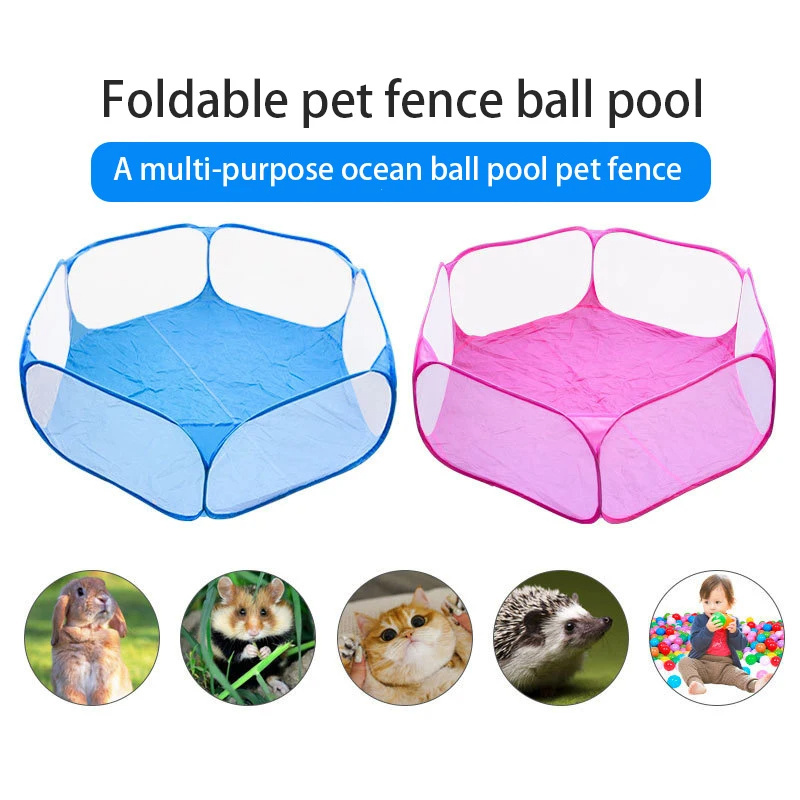 Portable Pet Tent Folding Pet Playpen for Dog Cat Game Playground Fence Hamster Chinchillas Guinea Pigs Small Animal Playpen