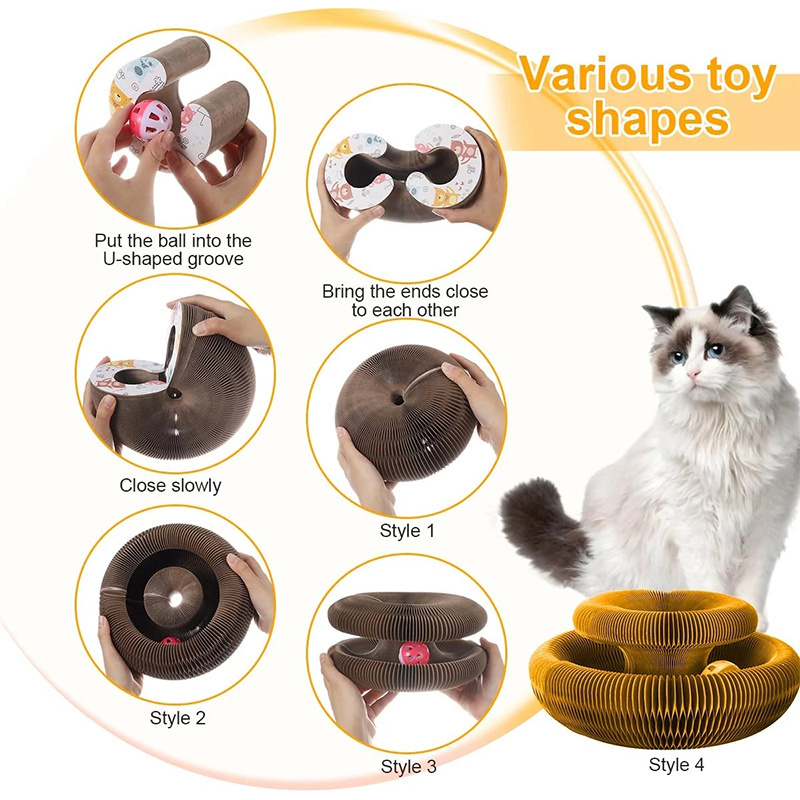 Magic Organ Cat Scratching Board Cat Scratcher CardBoard Round Corrugated Post Toys for Cats Grinding Claw