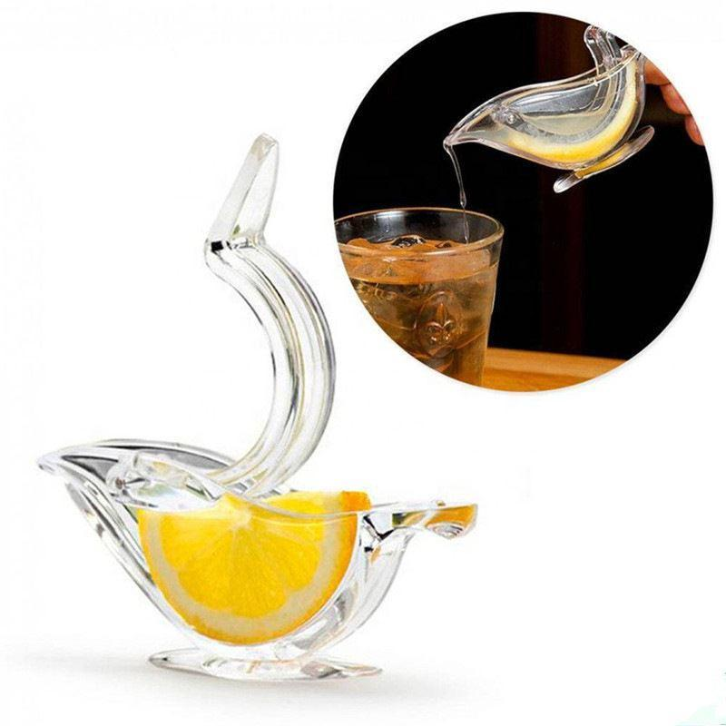 Custom Portable Lemon Clip Hand Transparent Fruit Juicer Acrylic Manual Bird Lemon Slice Squeezer for Orange