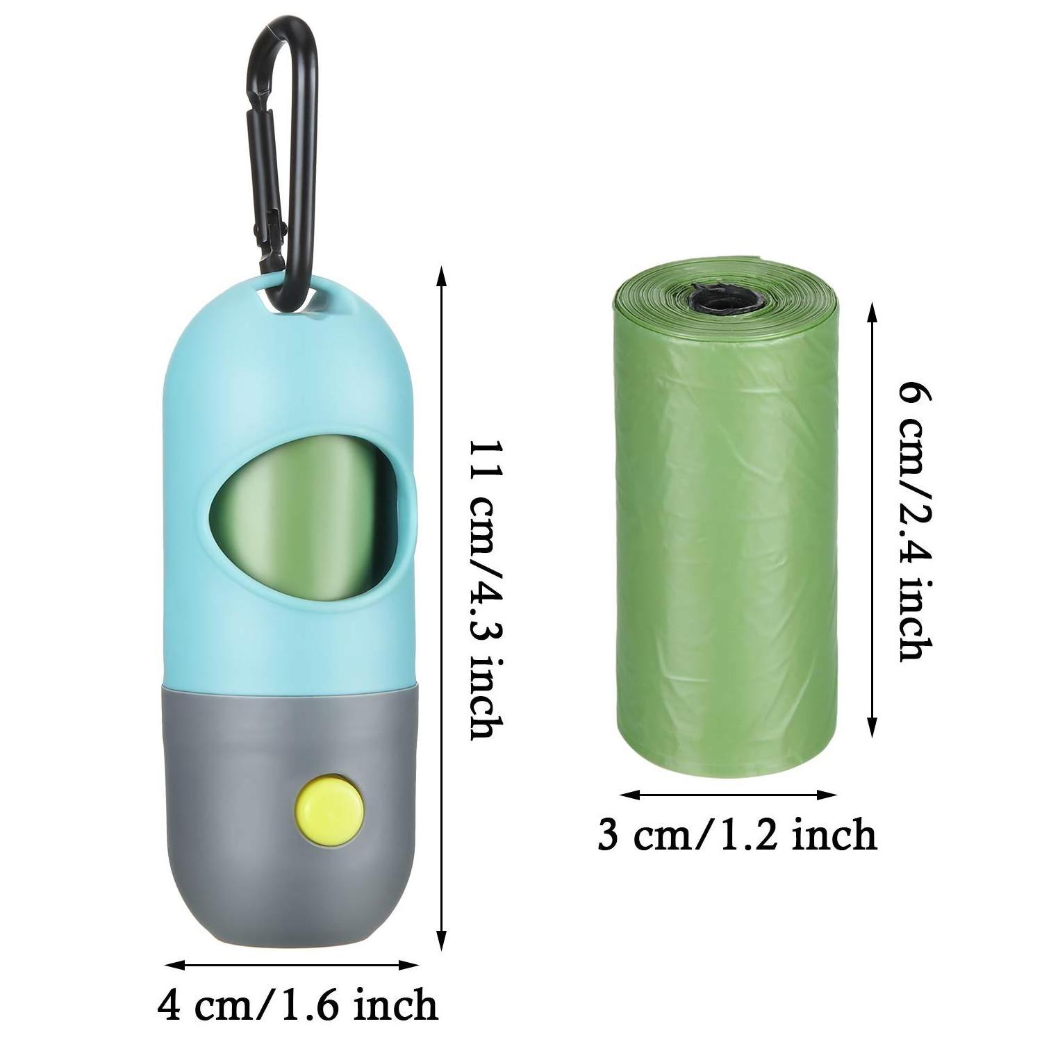 Custom Leak-Proof LED light Waste Bags Dog Poop Waste Bag Holder Dispenser with LED Flashlight