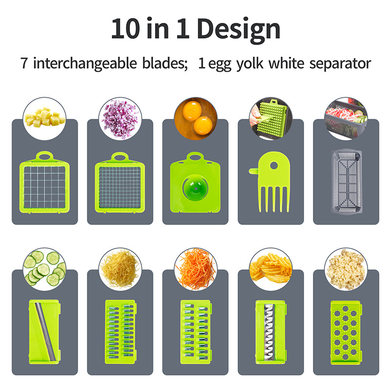 Custom Logo Kitchen 12 in 1 Food Dicer Onion Mandoline Slicer Multifunction Vegetable Cutter Veggie Slicer Vegetable Chopper