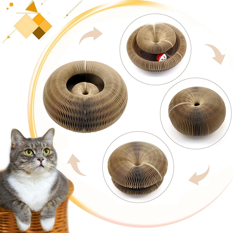 Magic Organ Cat Scratching Board Cat Scratcher CardBoard Round Corrugated Post Toys for Cats Grinding Claw