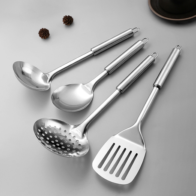 Custom Logo Stainless Steel Kitchen Utensils Sets Restaurant Cooking Utensils Tools with Soup Ladle