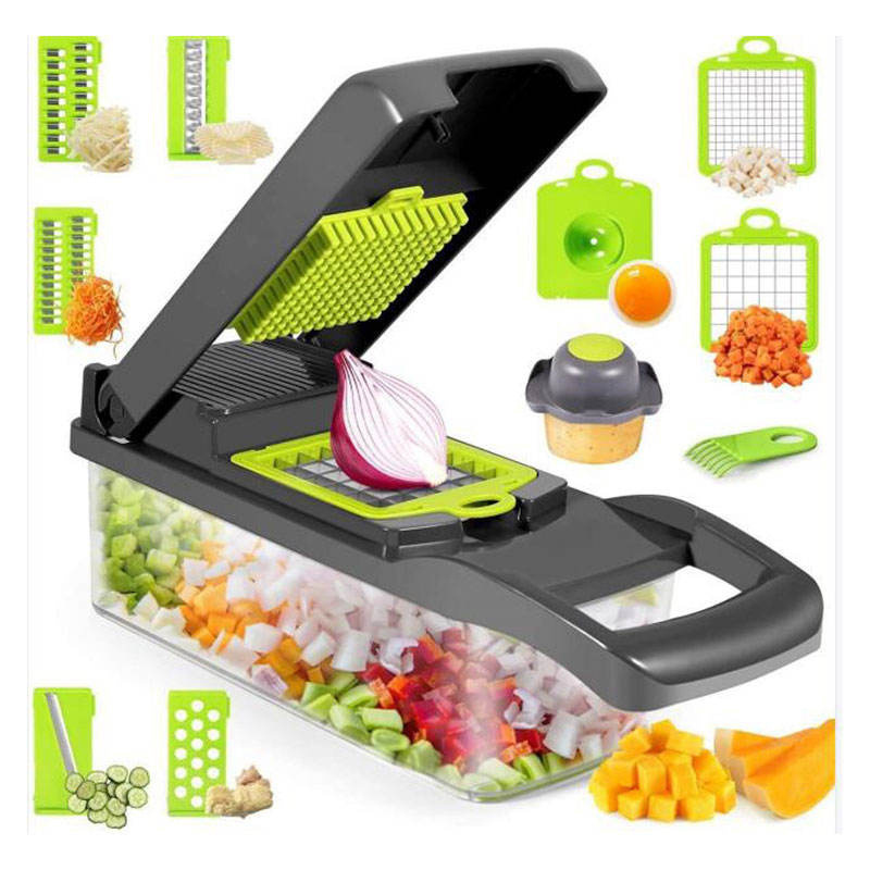 Custom Hot Selling Kitchen Tools 12 In 1 Manual Mandoline Fruit Vegetable Cutter Onion Dicer Veggie Slicer Vegetable Chopper