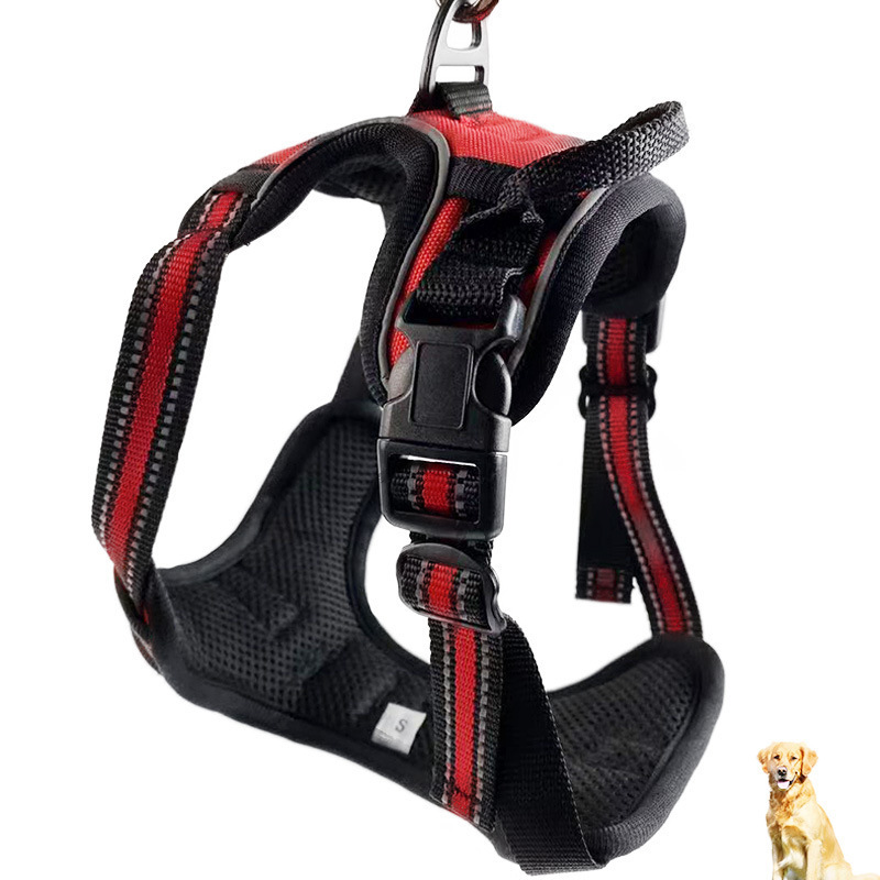 Reflective Outdoor Adjustable Soft Padded Dog Oxford Vest No-Pull Pet Designer Dog Harness and Leash Set