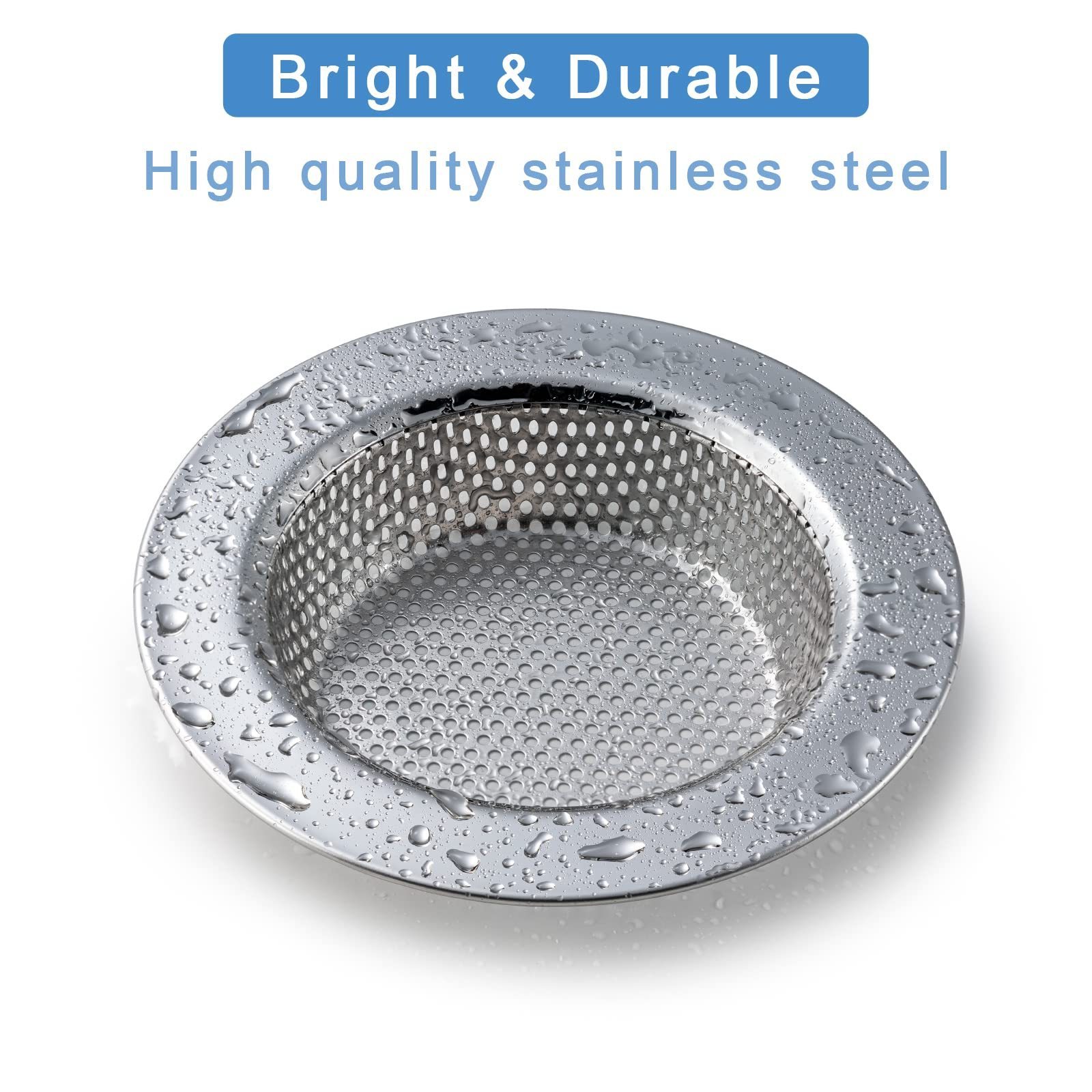 Upgraded Double-Layer Safe Design Stainless Steel Kitchen Sink Strainer Sink Drain Basket for Prevent Blockage