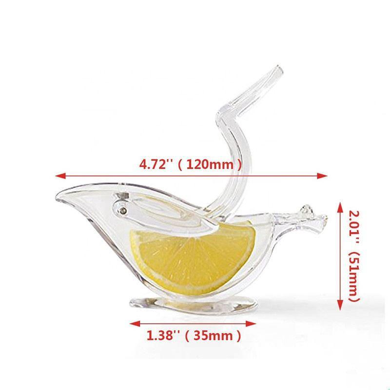 Custom Portable Lemon Clip Hand Transparent Fruit Juicer Acrylic Manual Bird Lemon Slice Squeezer for Orange