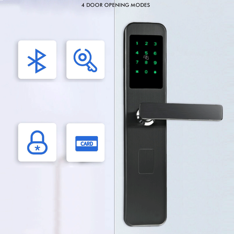 Hidden Key Hole Biometric Fingerprint Smart Door Handle Lock