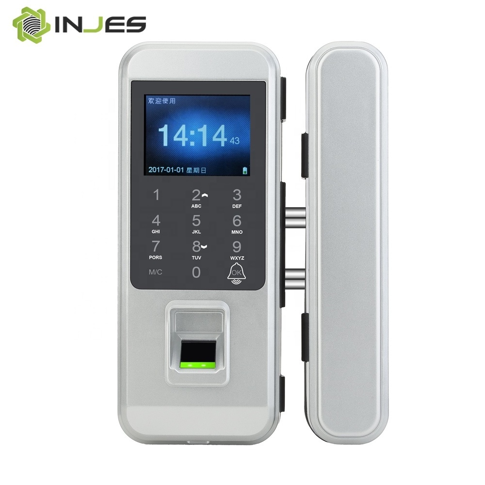 Touch Screen Digital Fingerprint Password Verification Wireless Smart Glass Sliding Door Lock