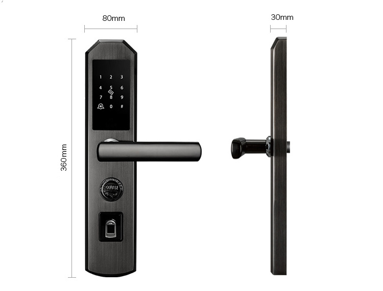 Lowest Price Double Sided Smart Magnetic Swipe Card Door Locks with Touchscreen Handle and Key