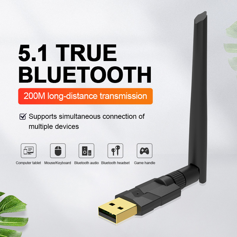 New Arrival Bluetooth 5.1 USB Adapter For Desktop Laptop Bluetooth USB Dongle Long Range 200m Bluetooth Transmitter and Receiver