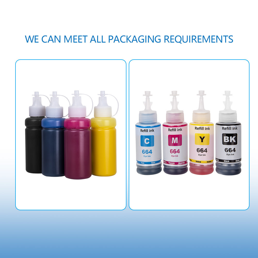 INK-TANK 70ml 664 T664 T6641 Premium Color Compatible Bottle Refill Dye Ink Tintas for Epson L120 L380 L210 L220 L3060 Printer