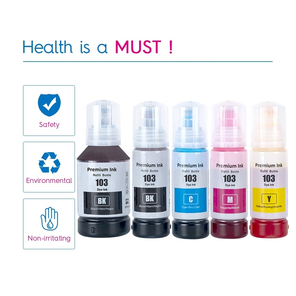 INK-TANK 103 Premium Compatible Bottle Water Based Refill Tinta Ink for Epson EcoTank L3252 L3100 L3110 L3150 L3111 Printer