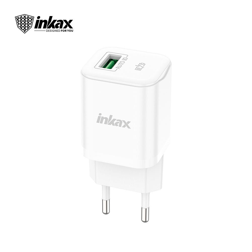 inkax Charger 10W 5V 2.1A Single Port AC 180-240V~ 50/60Hz 0.35A Multi Power Plug With USB C Type C Cable