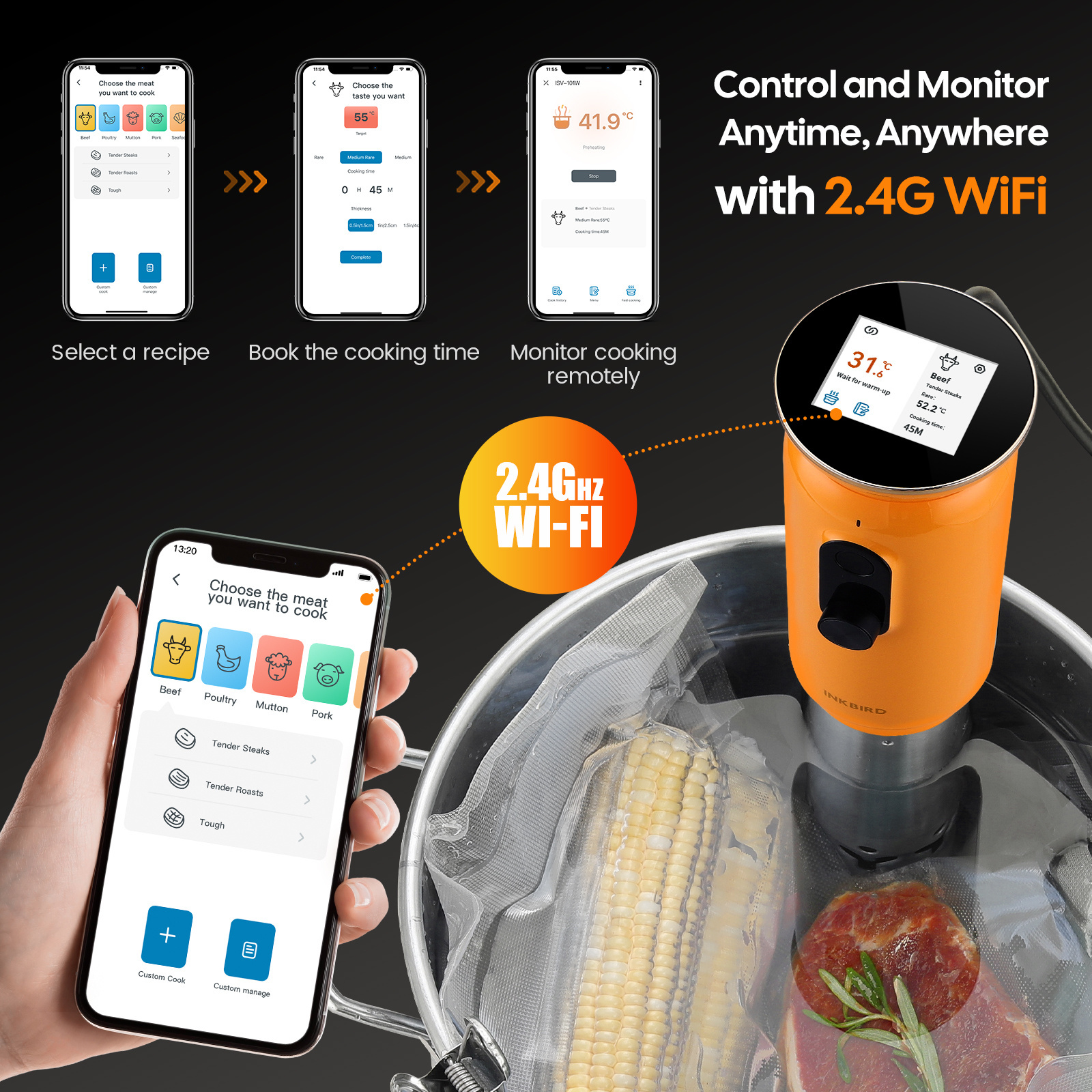 INKBIRD ISV-101W wifi electric sous vide slow cooker for Household