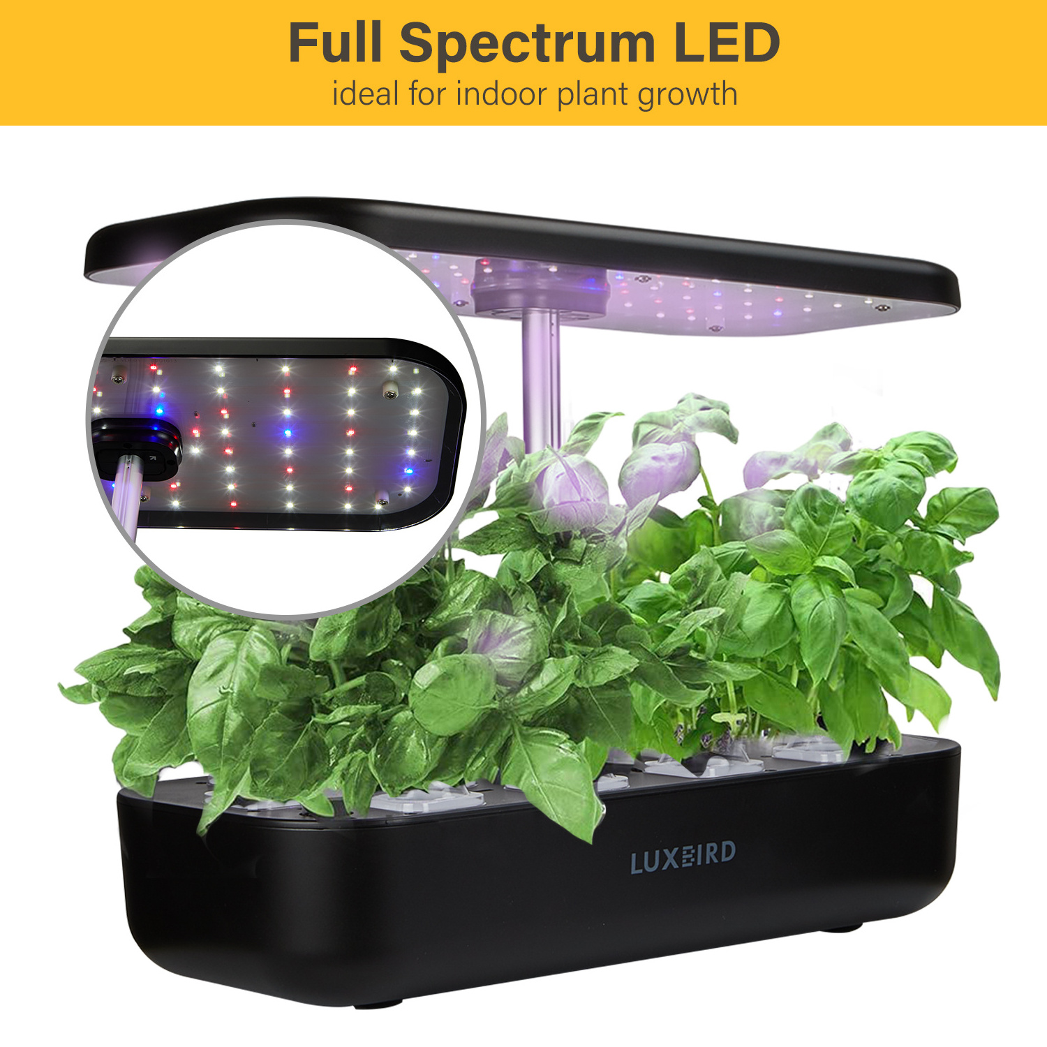 Inkbird Hydroponics Growing System, Indoor Herb Garden Starter Kit with LED Grow Light, 3L Large Capacity