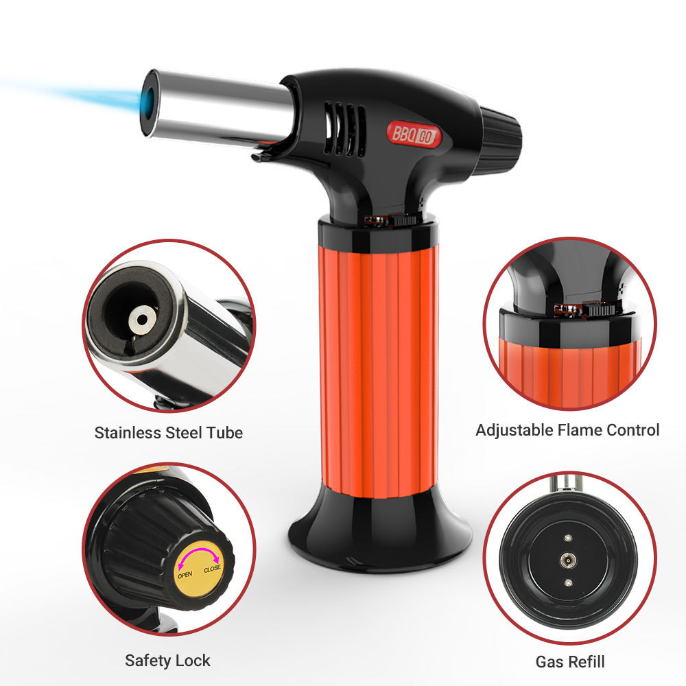 Refillable BG-KT01 Gas Torch Butane Torch Kitchen Blow Lighter for Creme Brulee, BBQ, Baking (Butane Gas Not Included)