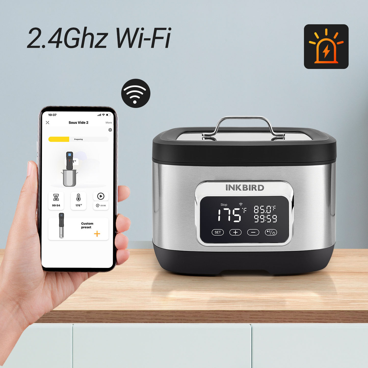 INKBIRD 8L Sous Vide Cooker ISV-500W Slow Cooker with WiFi and APP Control