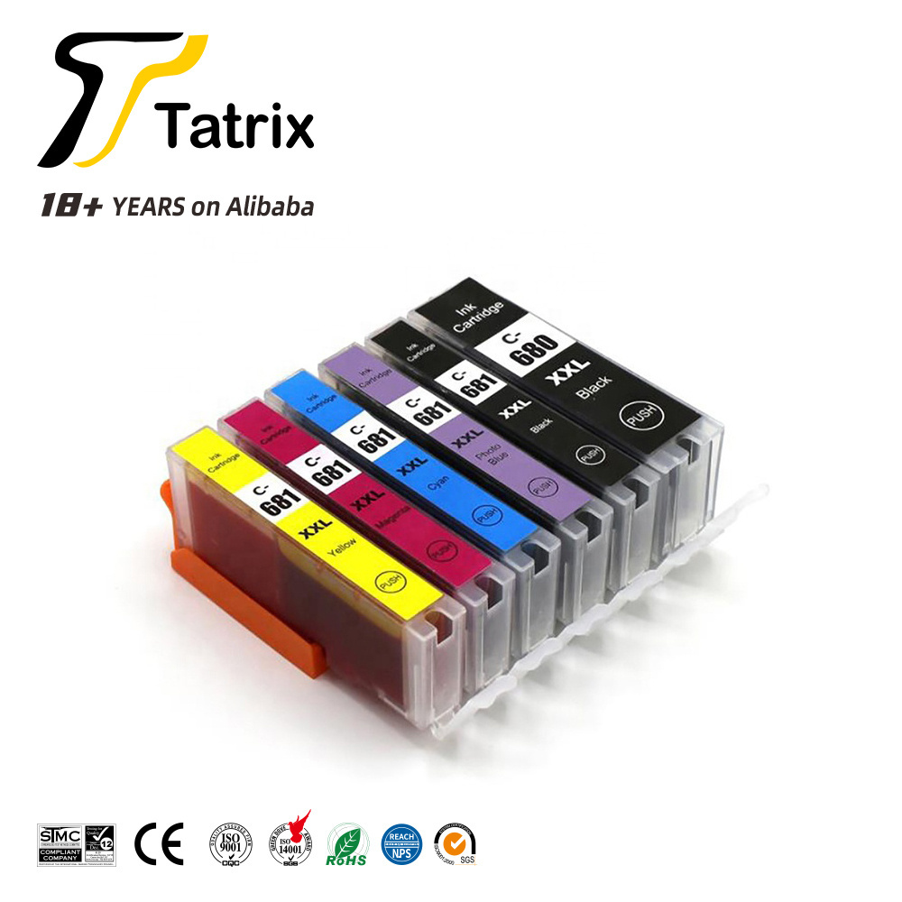 Tatrix 680XL 681XL PGI-680 CLI-681 680 cartridge Compatible Printer 680 Ink Cartridge PGI-680XL  for Canon PIXMA TS6160 printer