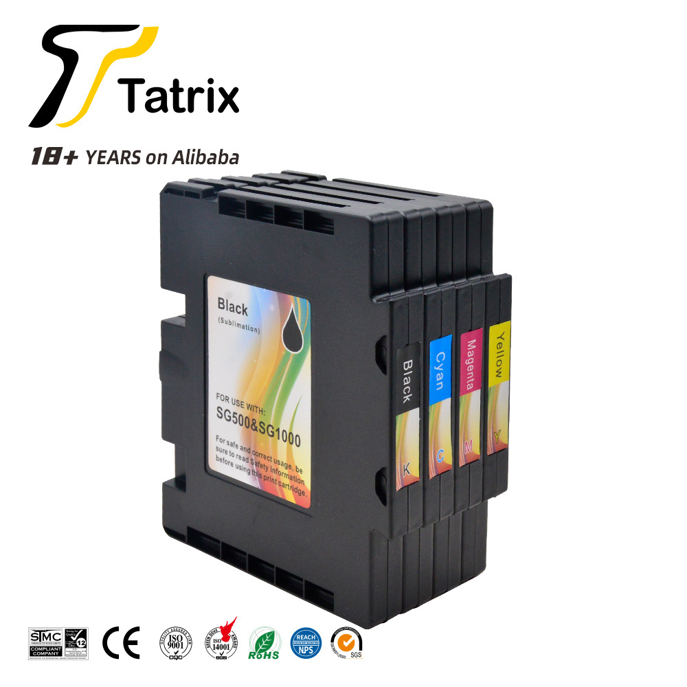 Tatrix SG500 Compatible Sublimation Color Ink Cartridge SG500 SG1000 for Sawgrass  Printer with chip with ink