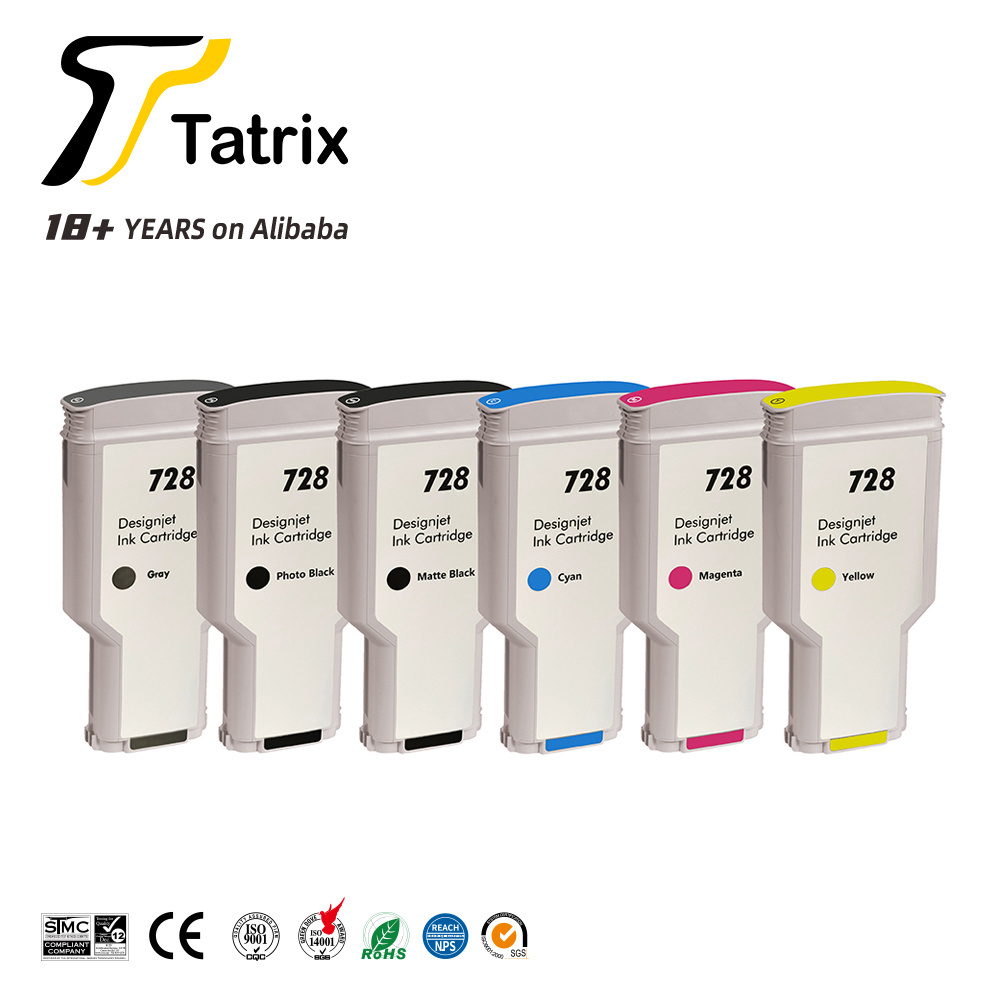 Tatrix 728 ink cartridge Premium Color Compatible Printer Inkjet 728 Ink Cartridge for HP DesignJet T730 T830 728 ink cartridge