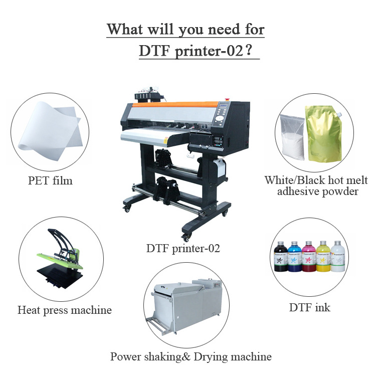 direct to film printer 60cm plastisol heat transfer printer for garment T shirt direct to film printing machine with dual 4720 print head