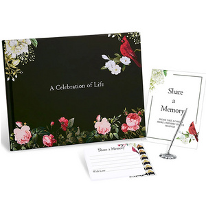 Celebration Of Life Funeral Guest Book Set Personalized Memory Register Signature Sign In Hardcover For Memorial Service