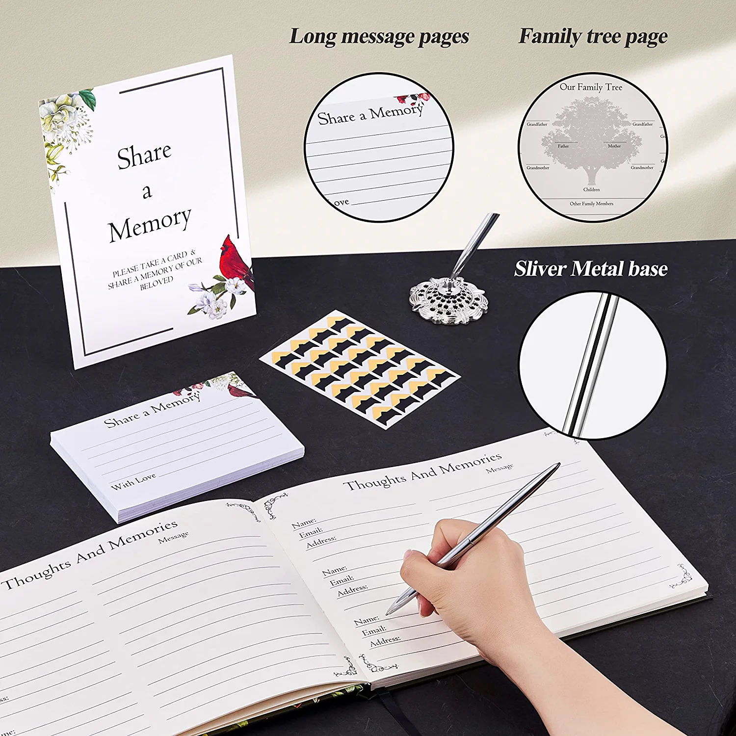 Celebration Of Life Funeral Guest Book Set Personalized Memory Register Signature Sign In Hardcover For Memorial Service