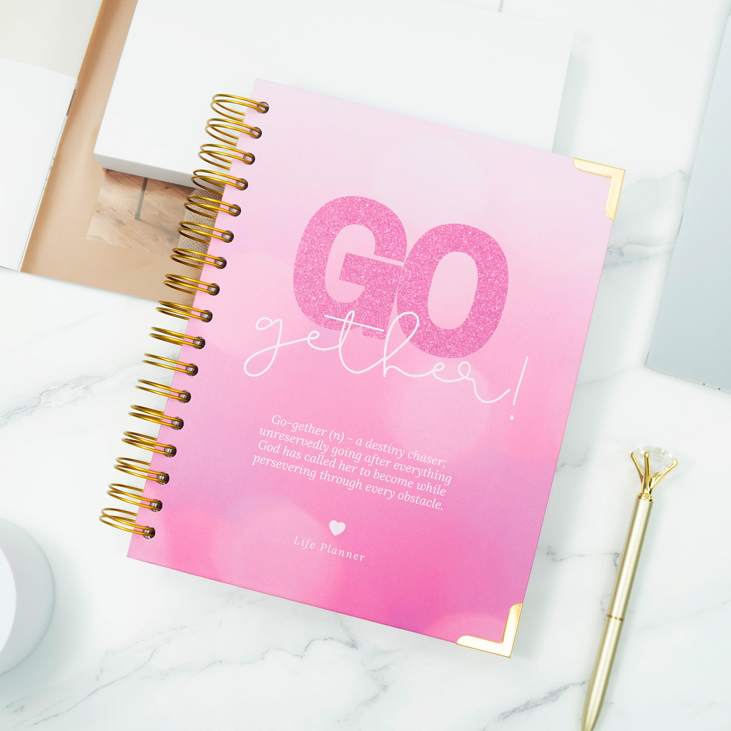 Custom Printing Spiral Goal Sublimation Agenda Diary Notebook Daily Weekly Inspirational Planner Journal