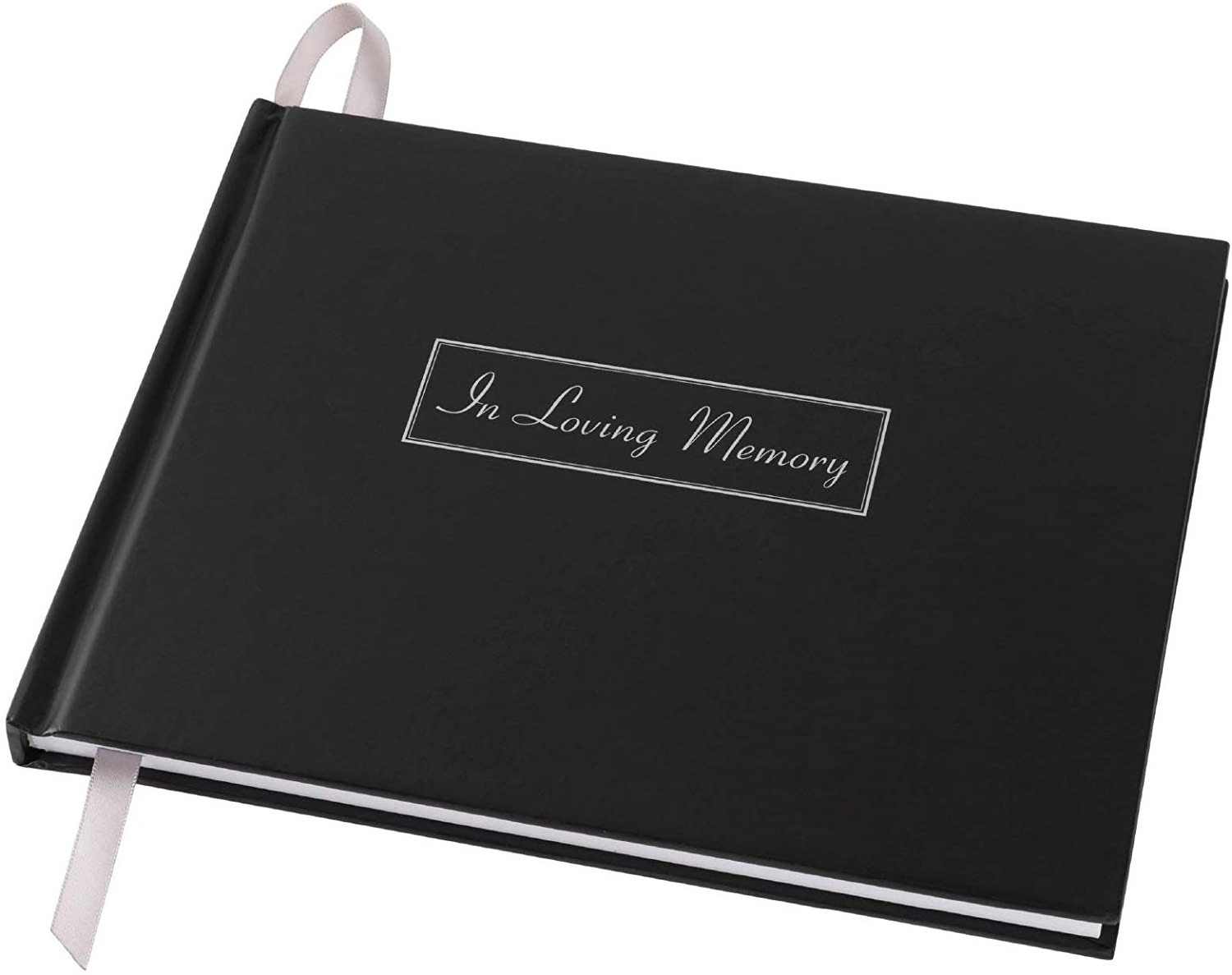 Personalized Hardcover Leather Funeral Guest Book in Loving Memory Guest Notebooks with Photos Pockets for Sign in