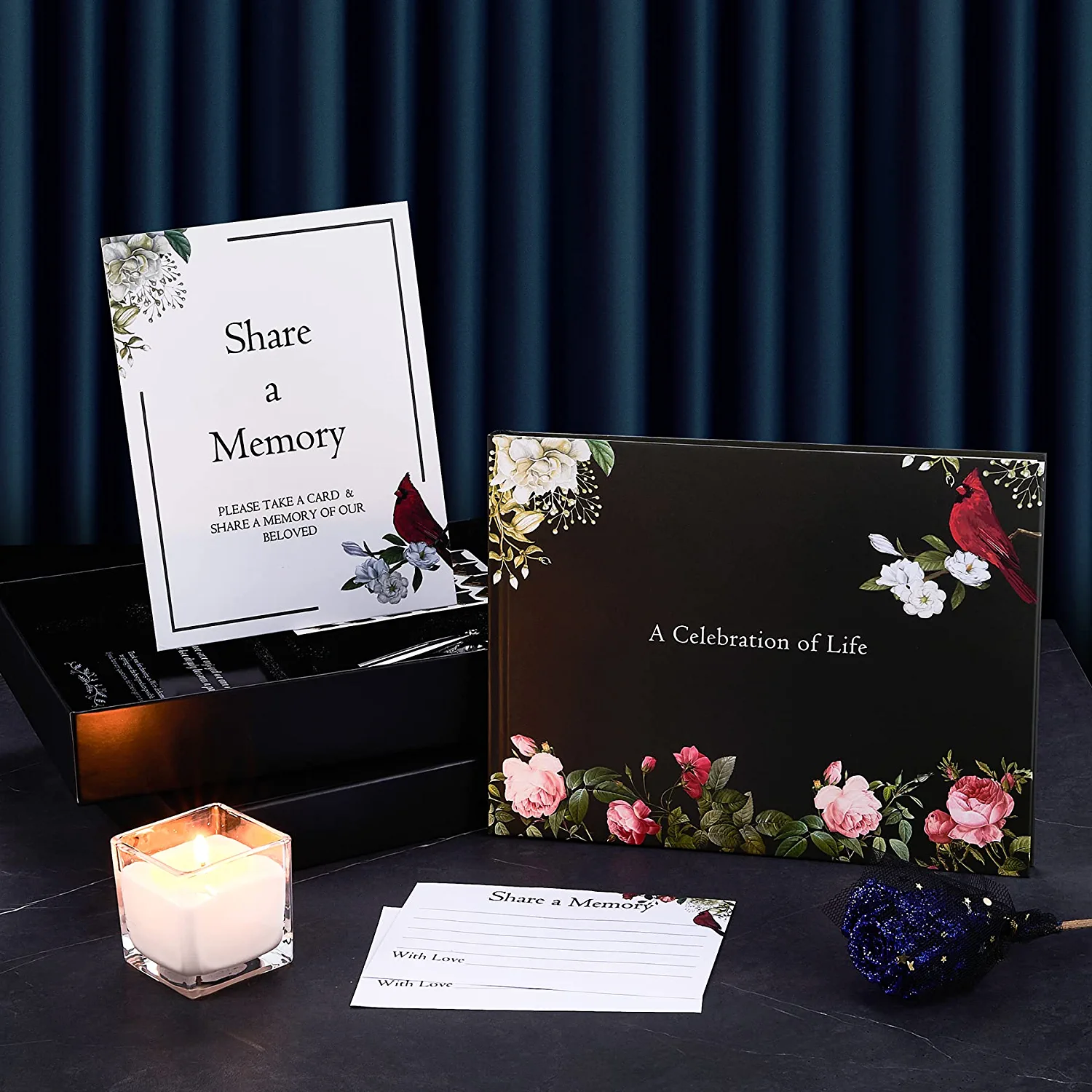 Celebration Of Life Funeral Guest Book Set Personalized Memory Register Signature Sign In Hardcover For Memorial Service