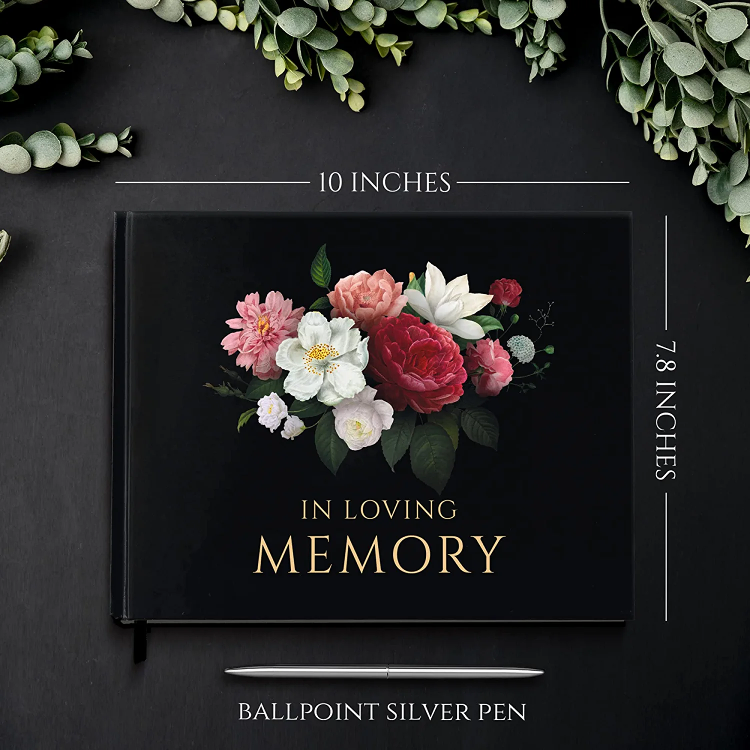 Funeral Guest Book Set For Memorial Service Hardcover Personalized Memory Signature Sign In Celebration Of Life Register