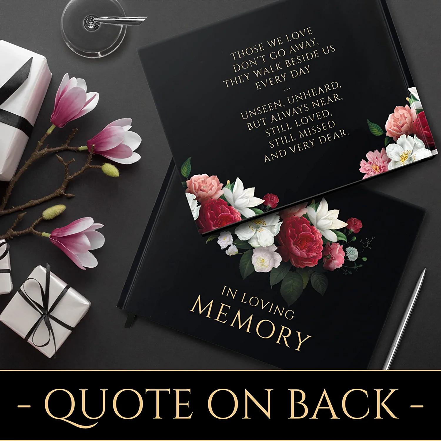 Funeral Guest Book Set For Memorial Service Hardcover Personalized Memory Signature Sign In Celebration Of Life Register