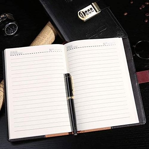 A5 Diary with Combination Lock Digital Password PU Leather Notebook for Girls Locking Personal Diary