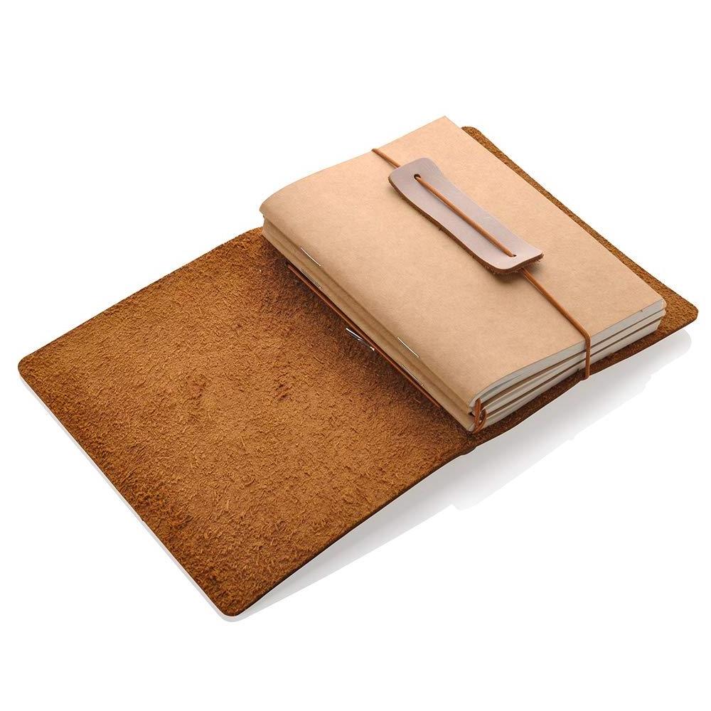 Cute Refillable Handmade Genuine Leather Journal Traveler's Pocket Notebook,  Leather Daily Notepad ,Best Gift for Planner