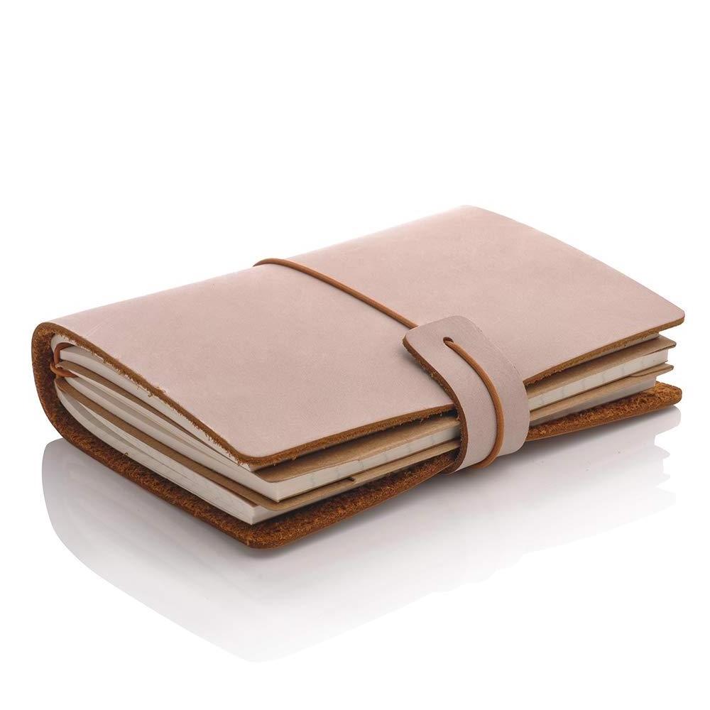 Cute Refillable Handmade Genuine Leather Journal Traveler's Pocket Notebook,  Leather Daily Notepad ,Best Gift for Planner