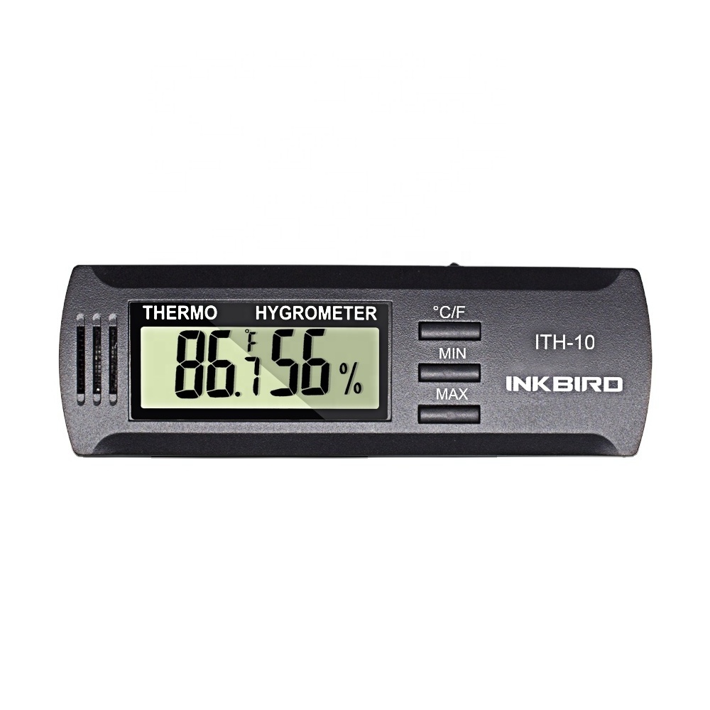 ITH-10 Digital Thermometer and Hygrometer Indoor for Household,  Humidor, Guitar Case, Greenhouse, Office and Labs