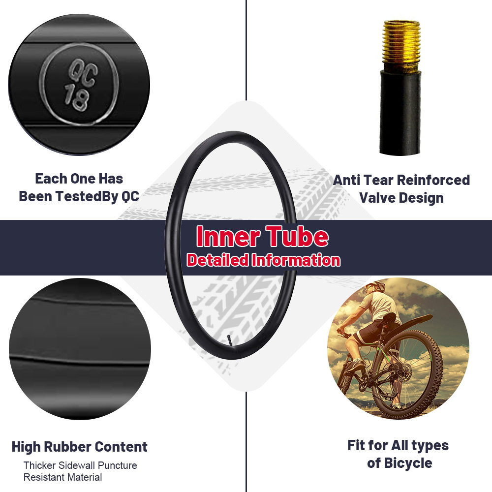 INKLIDA  High Quality Heavy Duty Schrader Valve Bicycle Bike Fat Tire 26X4 Inner Tube Camera for Ebike